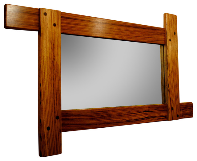 Modern Zebra Wood Mirror Rustic Wall Mirrors by Empty Spaces