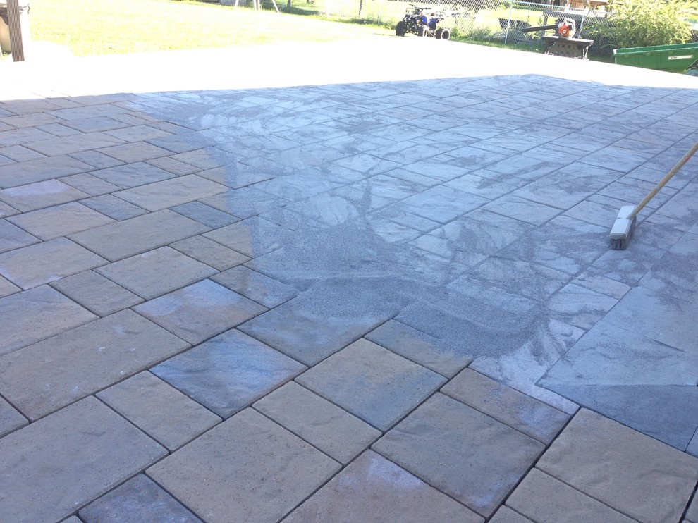 Huge transitional backyard deck photo