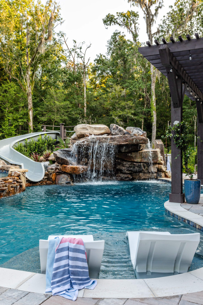 Pool - rustic pool idea in Jacksonville