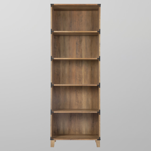 Saint Birch Cambridge Rustic Oak Bookcase Transitional Bookcases