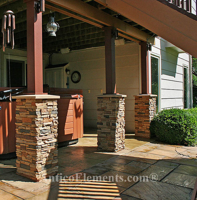 faux stone columns - contemporary - shed - san francisco