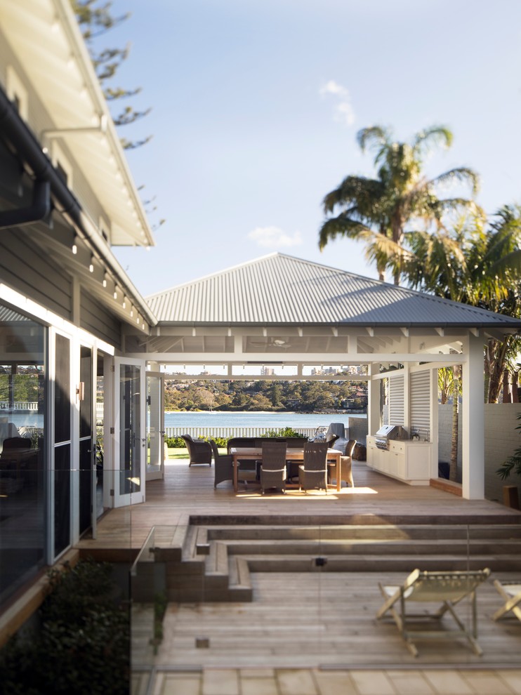 Design ideas for a beach style deck in Sydney.
