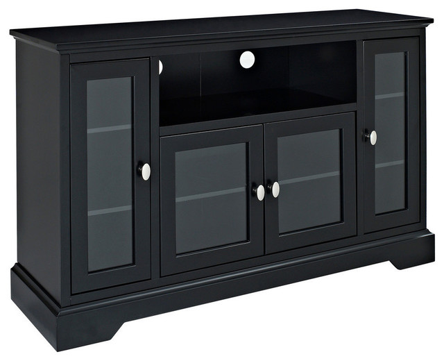 52" Wood Highboy TV Media Stand Storage Console Transitional