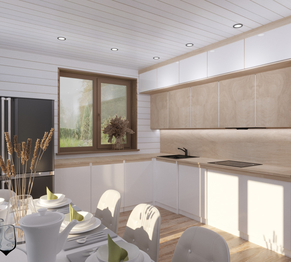 Двухэтажный дом с стиле скандинавского минимализма