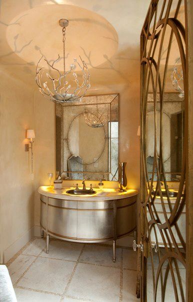 This is an example of a contemporary powder room in Houston.