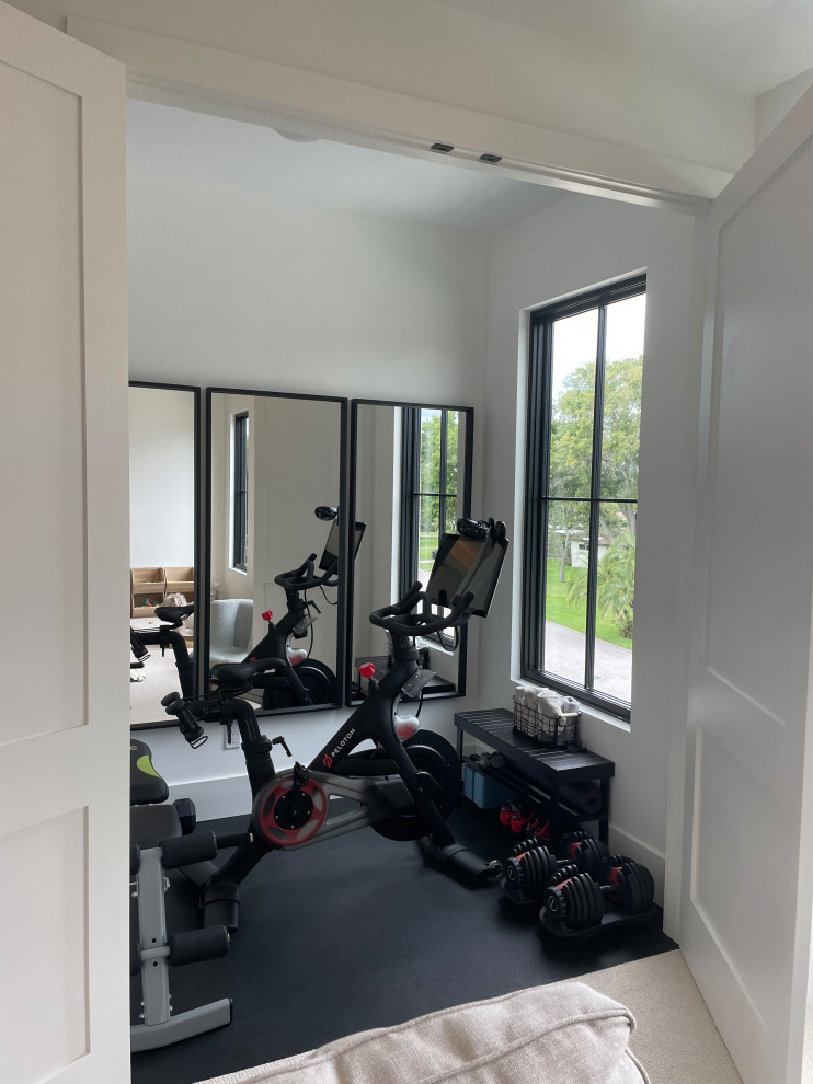 Inspiration for a contemporary home gym remodel in Tampa