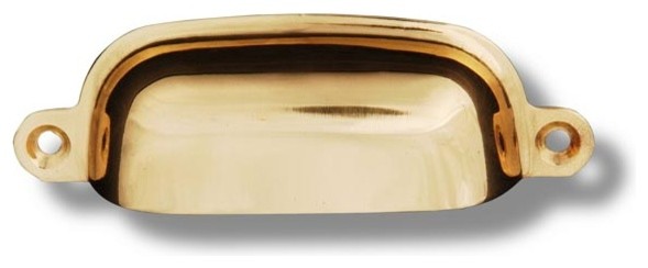 Polished Brass RKI Flat Box Cup Pull, RKICF5250B