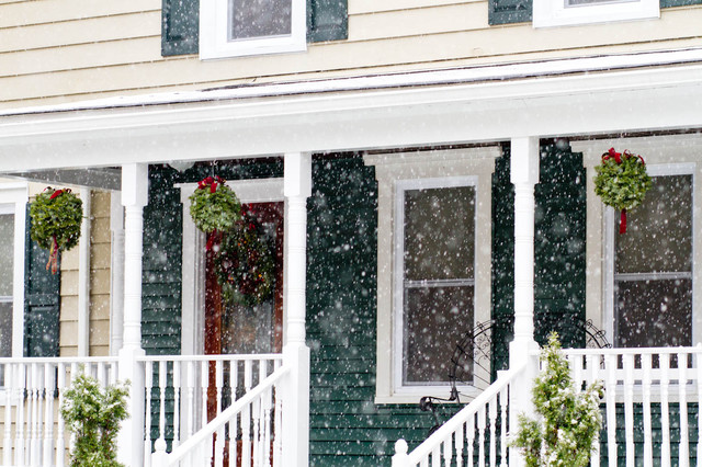 Millbrook, NY, Winter Decor classique-porche