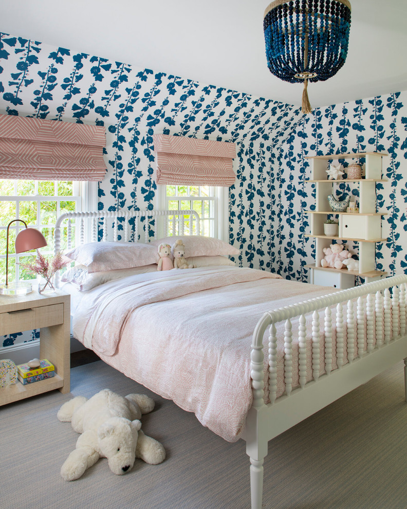 Example of a beach style kids' room design in Boston