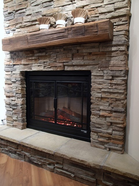 Ledge Stone Veneer Interior Fireplaces Contemporary Toronto