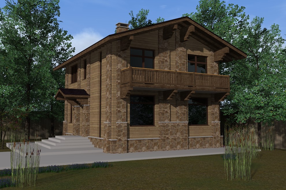 Небольшой домик буквально 8Х10 метров , по мотивам Шале