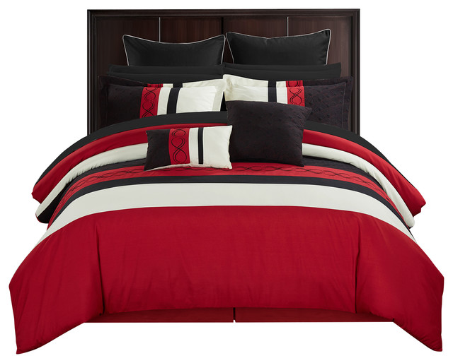 Idit Red Queen 24 Piece Comforter Set Contemporary Comforters