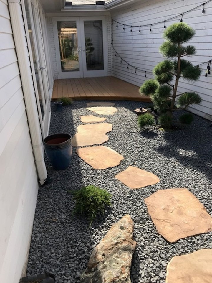 Meyerland Zen garden with deck