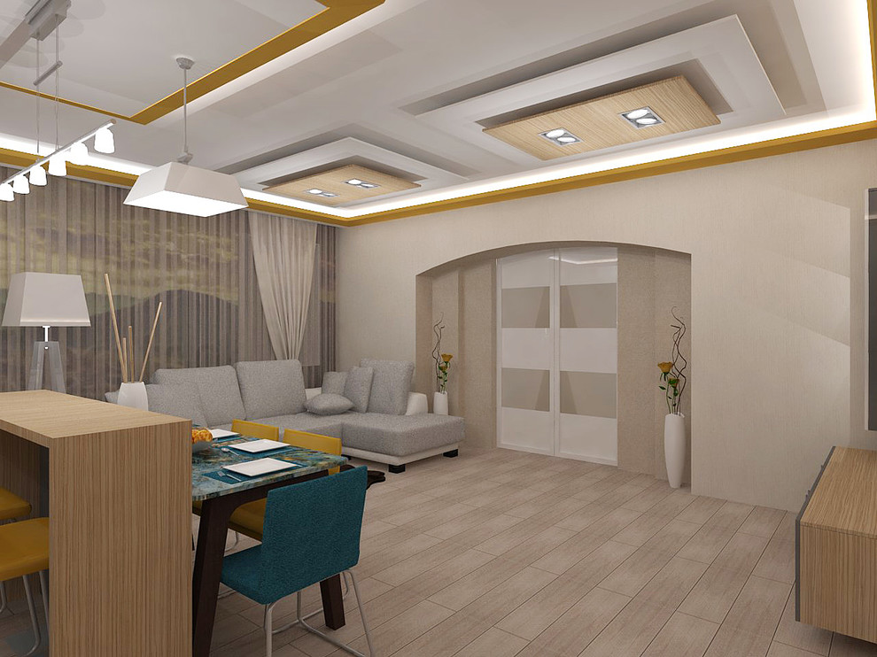 Гостиная с имитацией панорамного окна