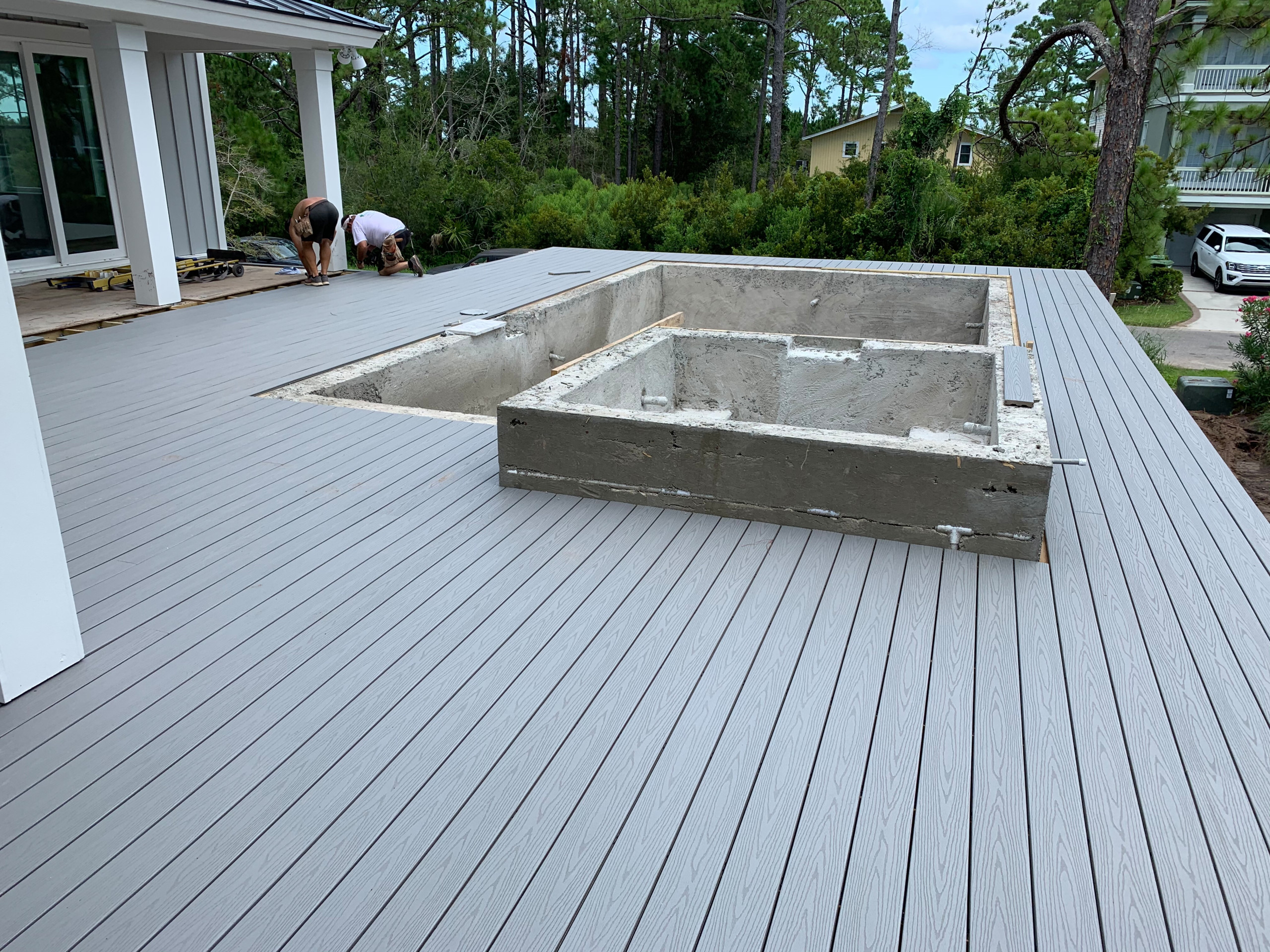 Elevated pool  & hot tub decking