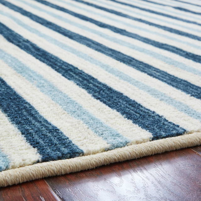 Monterey Rugs Monterey Stripe Blue Rug, 5'x8' - Beach Style - Area Rugs - by Mohawk ...
