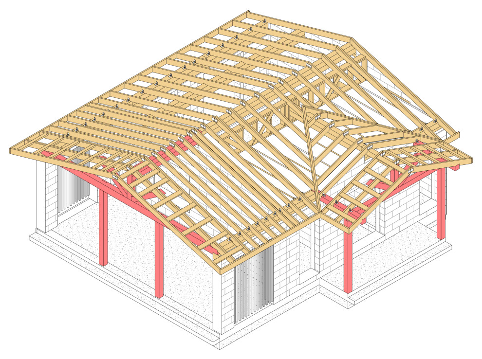 Несущие колонны и балки крыльца и террасы