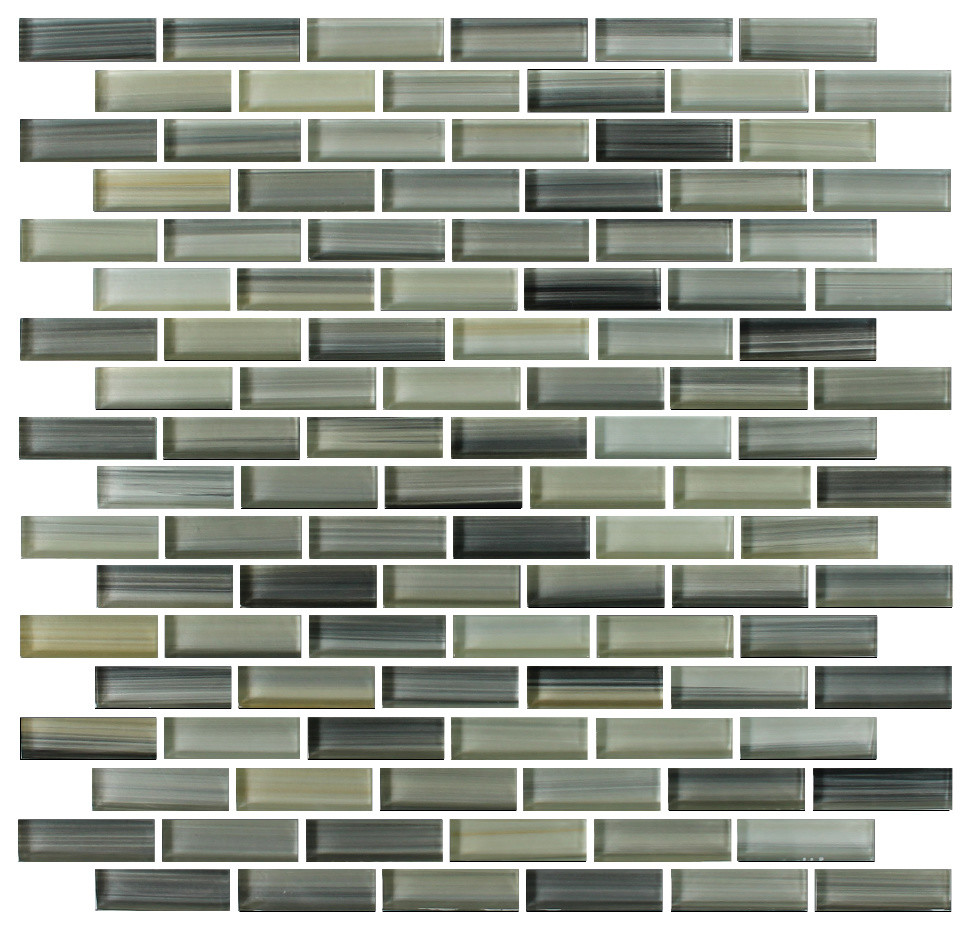 Beach Break Hand Painted Glass Mosaic Subway Tile, Sample