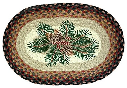 Pm Op 83 Pinecone Red Berry Oval Placemat 13"X19"