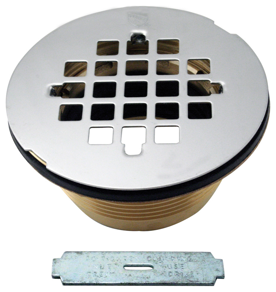 Brass Body Compression Shower Drain With Grid In Oil Rubbed Bronze