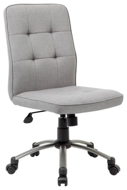 Boss Pretty Parsons Modern Armless Office Chair in Taupe