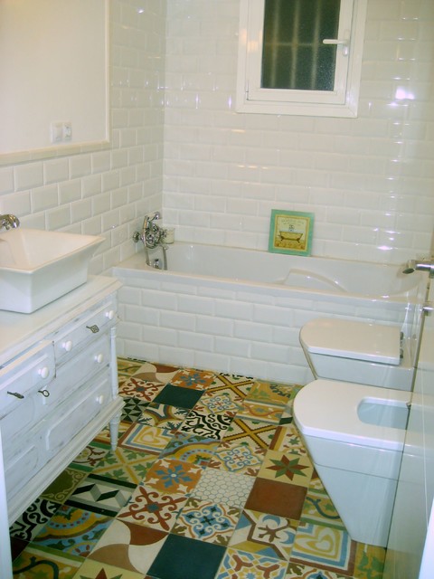 bath room tile Patchwork medelhavsstil-tvaettstuga