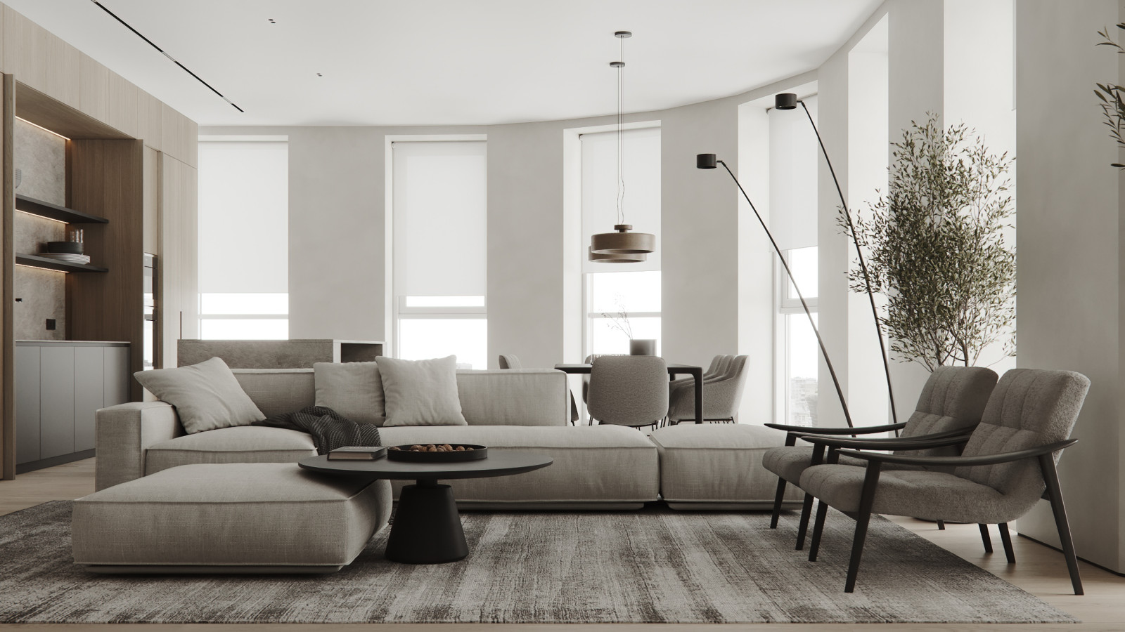 Квартира 144,8 m в стиле современный минимализм