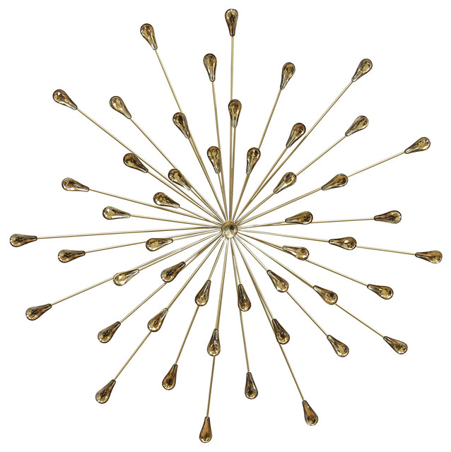 Stratton Home Decor Amber Gold Teardrop Burst Wall Stratton Home Decor Amber Gold Teardrop Burst Wall