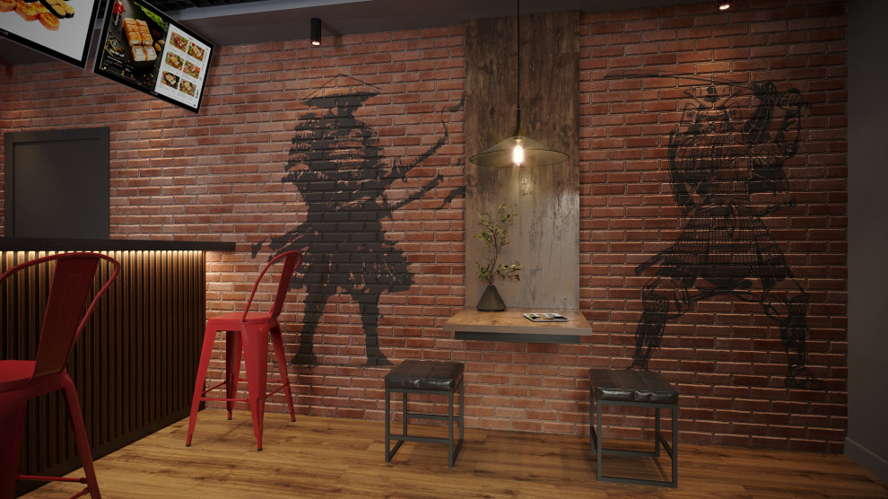 Интерьер ресторана и быстрой доставки суши и пиццы в городе Кострома