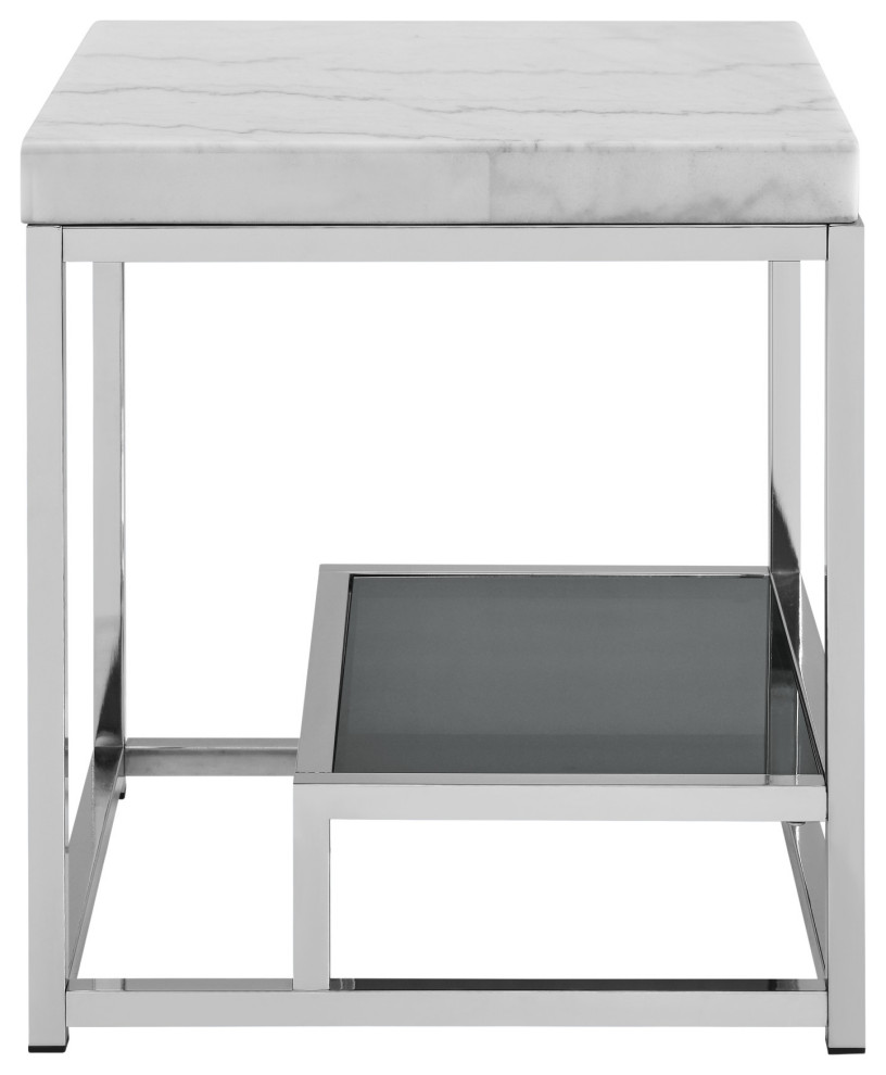 Aston White Marble Top End Table Side Tables And End Tables by