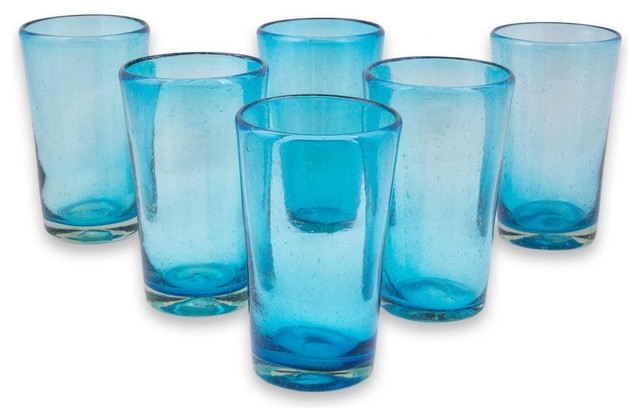 NOVICA Rainbow Centrifuge Highball Glasses