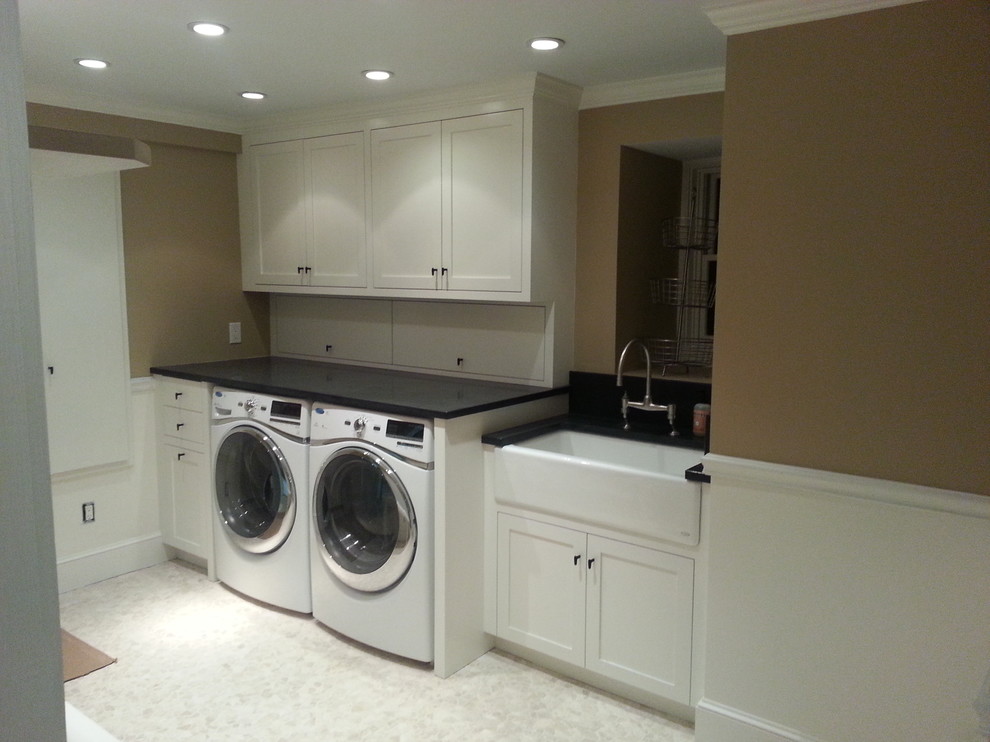Design ideas for a traditional laundry room in New York.