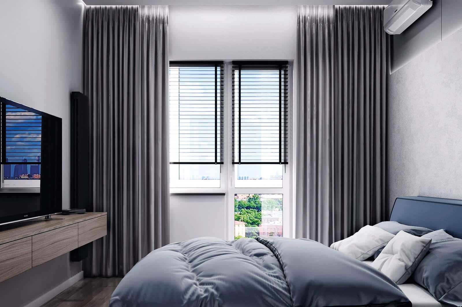 Современный дизайн в серых тонах, ЖК Панорама