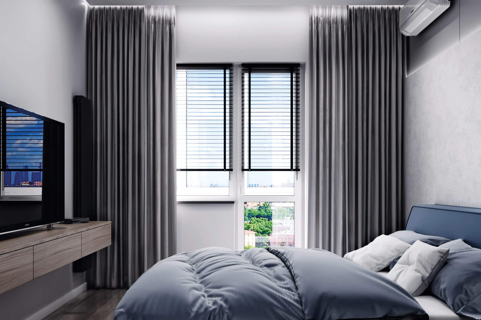 Современный дизайн в серых тонах, ЖК Панорама