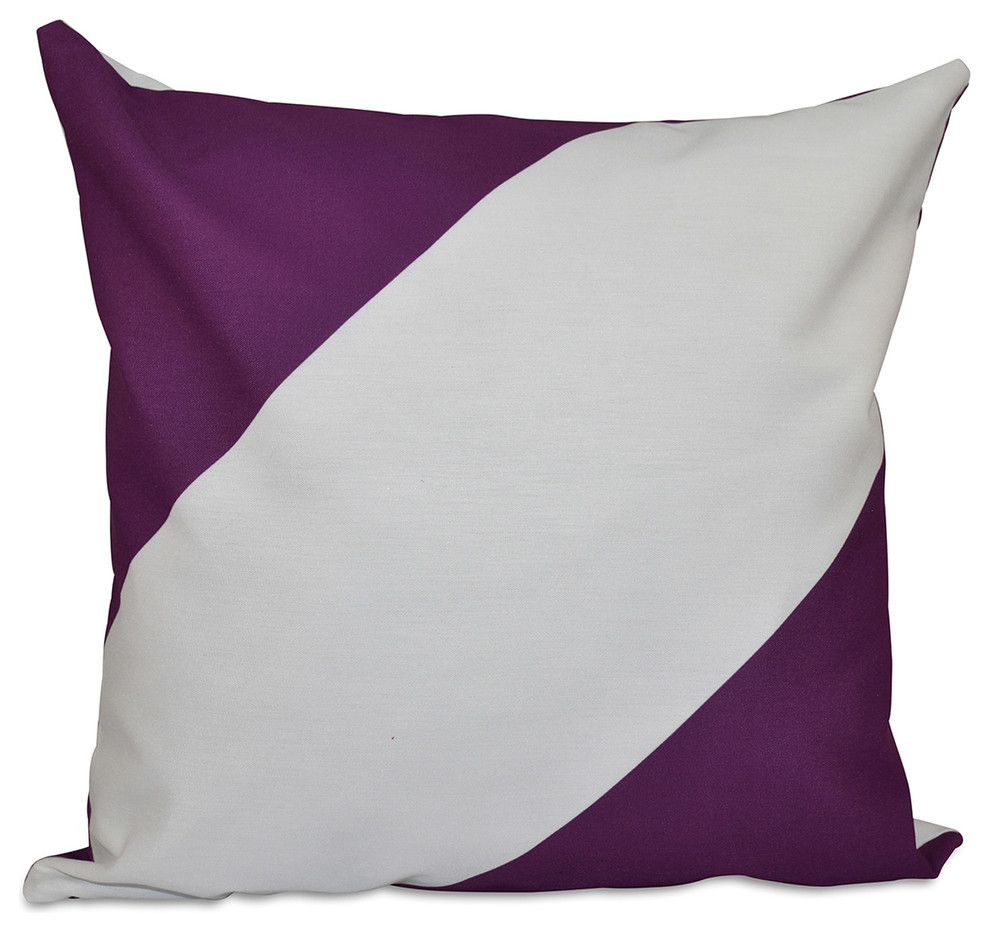 Bold Stripe Decorative Pillow, Purple, 16"x16"