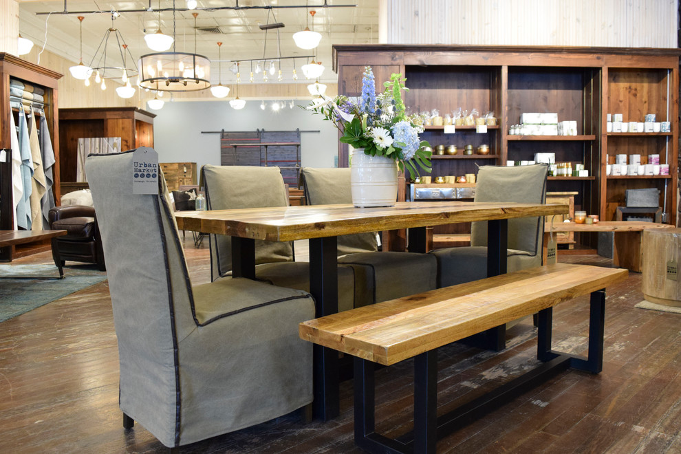 Inspiration for a mid-sized rustic dining room remodel
