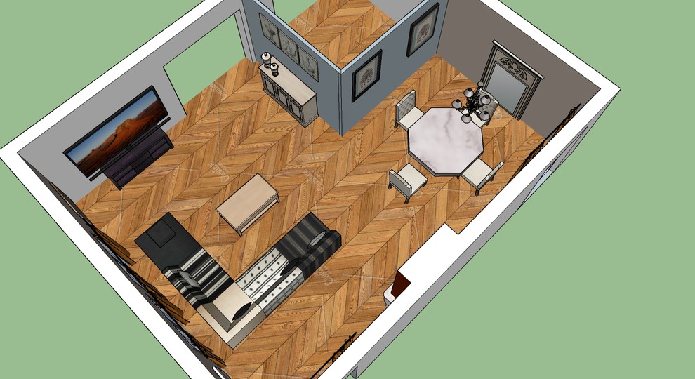 Inspiration pour une salle de séjour traditionnelle de taille moyenne.