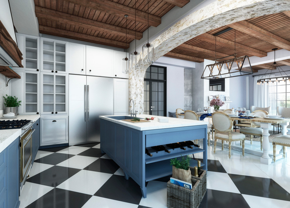 рабочая зона кухни - столовой