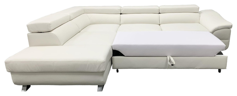 LAFOS Leather Sectional Sleeper Sofa , Left - Contemporary - Sleeper ...