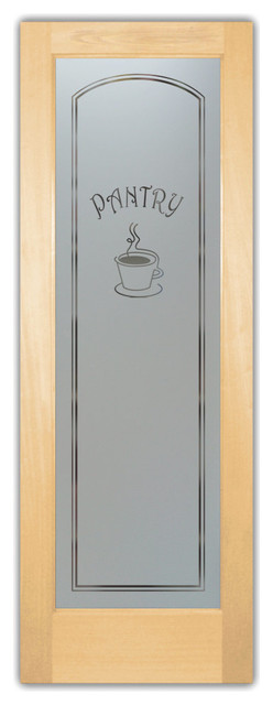 Pantry Door Glass Java Etched Glass