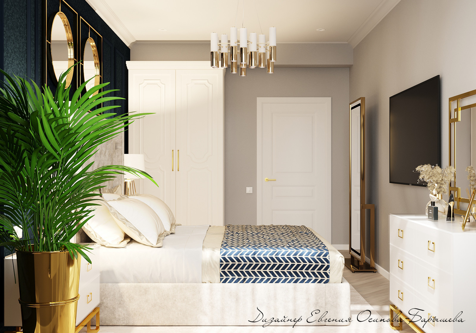 Спальня в классическом стиле с элементами арт-деко