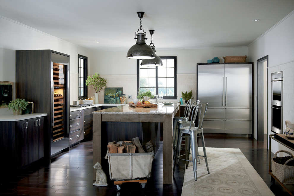 Example of a transitional kitchen design in Miami