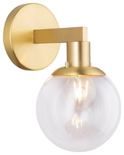 Sferra Wall Sconce with Bulb, Brushed Brass