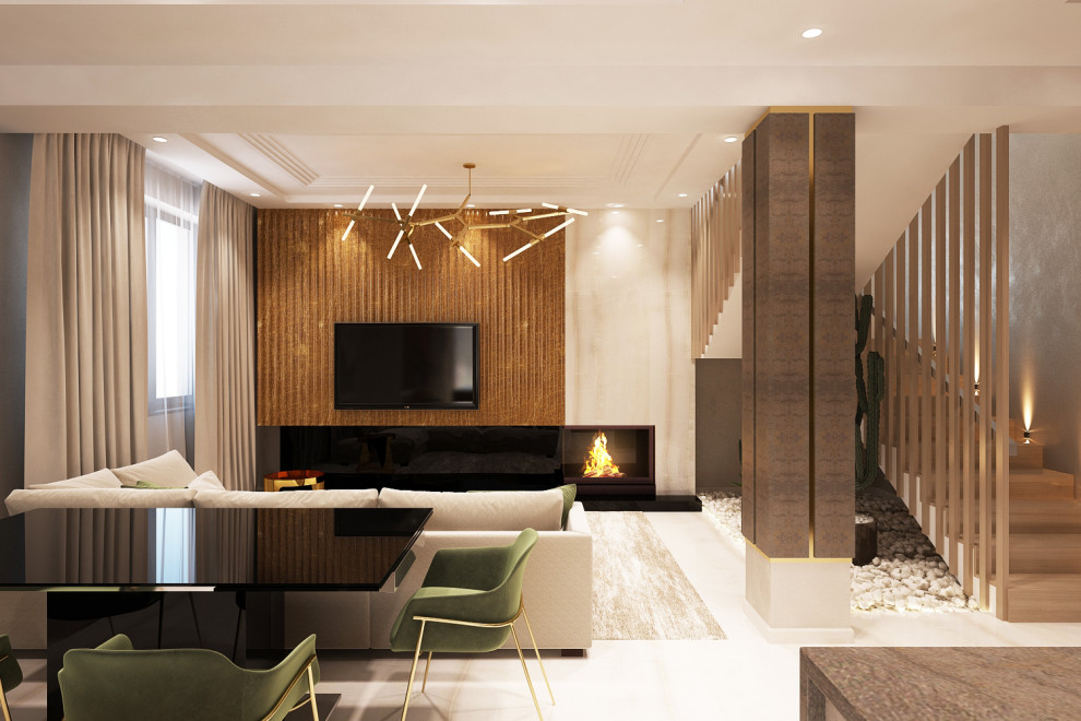 Кухня-гостиная в частном доме