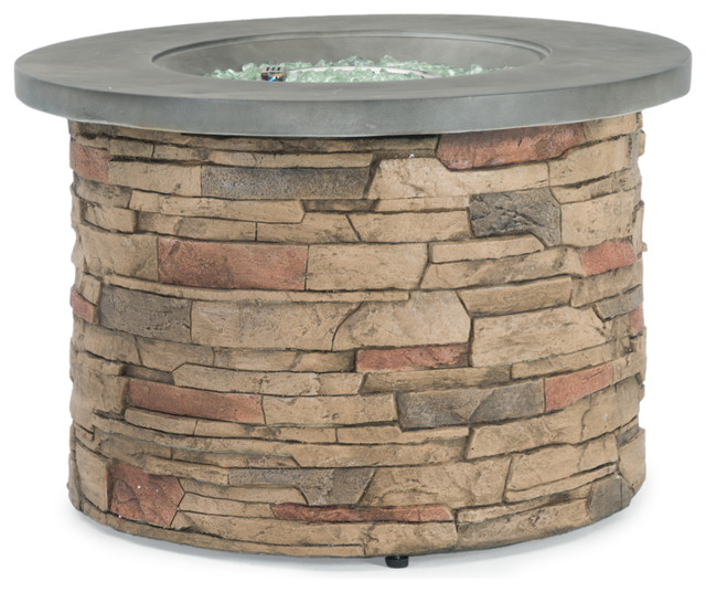 Sego Lily Sage Round Stone Fire Table, 35"x35"