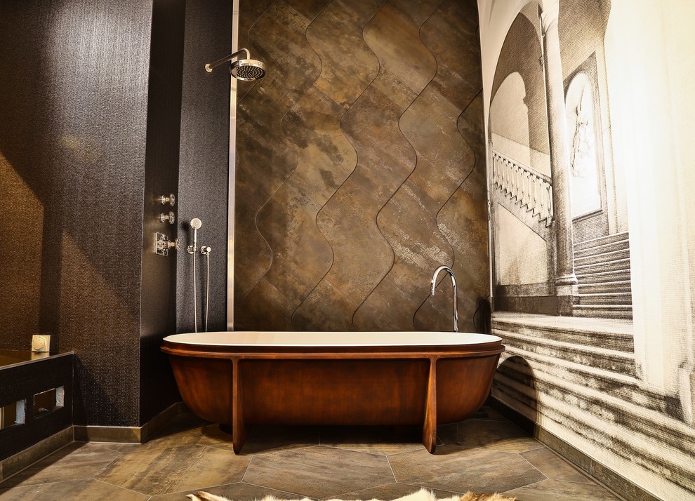 Mediterranes Badezimmer in Frankfurt am Main