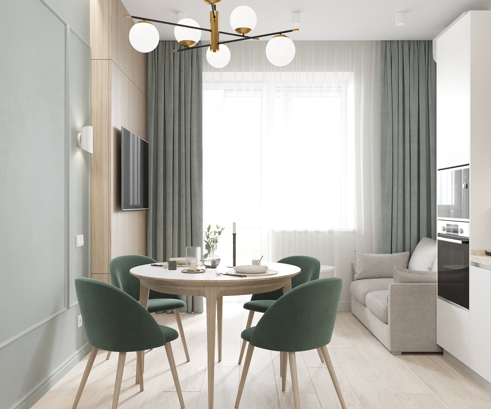 Кухня-гостиная в ЖК Аристократ