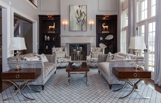 champagne and grey living room