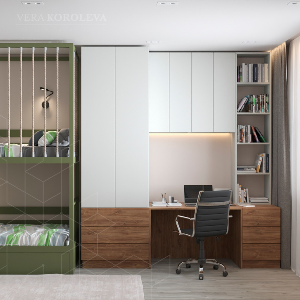 Дизайн-проект двухкомнатной  квартиры для семьи с детьми в ЖК "Модум"