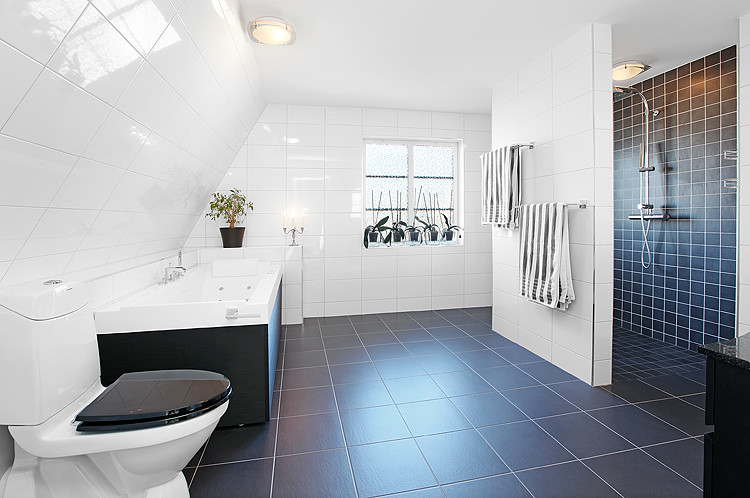 Design ideas for a transitional bathroom in Stockholm.